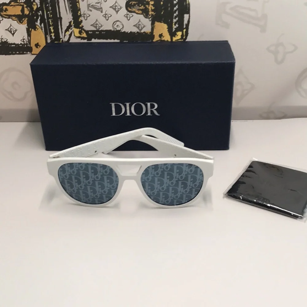 New Authentic Dior White Acetate Sunglasses DIOR B23 R 11